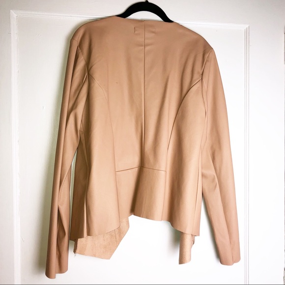 New! Justfab faux leather easy jacket tan sz L - Picture 5 of 6
